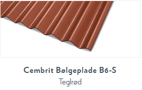 Bølgeplade B6-S Teglrød