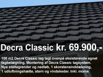 Priseksempel på et Decra Classic tag
