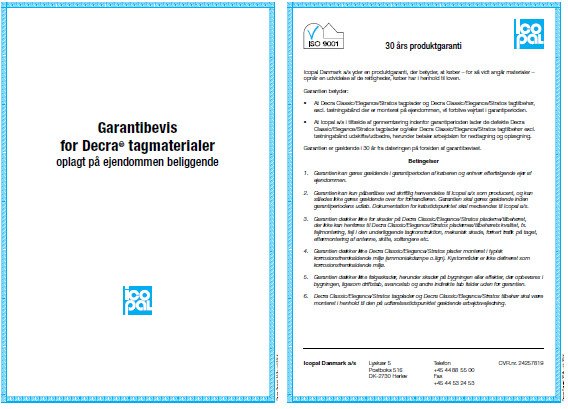 Hvor mange års garanti gives der på nyt tag