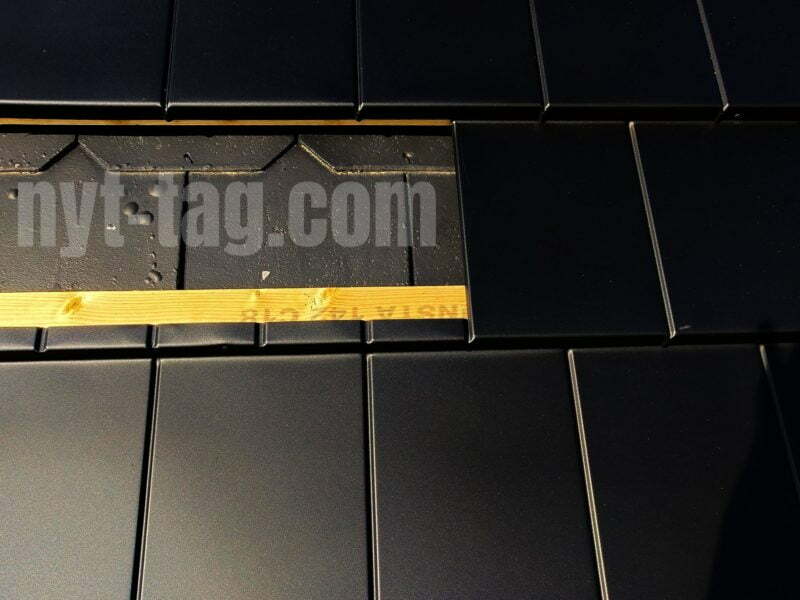 Metrotile Qube lagt ovenpå eksisterende eternitskifer tag
