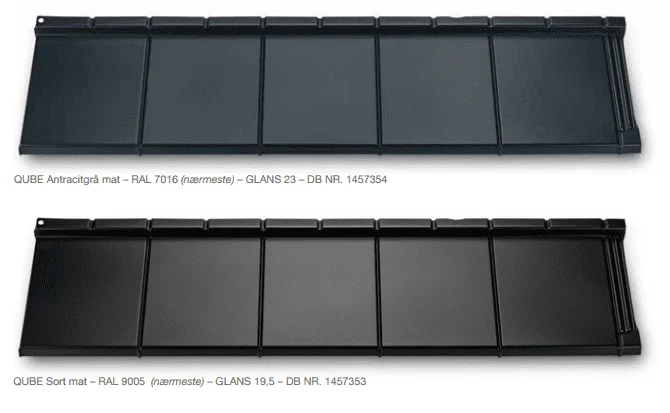 Metrotile QUBE fås i to farver: antracit mat og sort mat