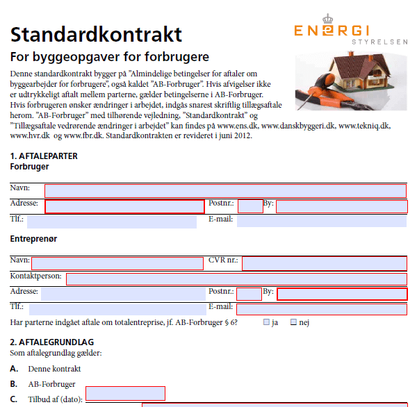 Indgå en AB standardkontrakt for forbrugere når du skal have nyt tag