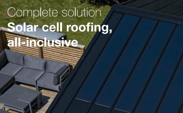 Lindab SolarRoof leveres som en færdig tagløsning - alt inklusive