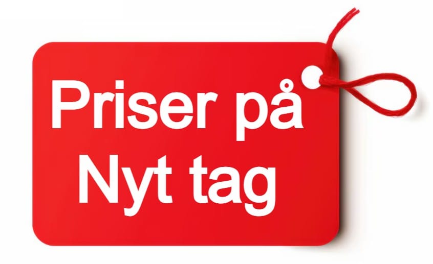 Kvadratmeterpriser på nyt tag og tagrenovering