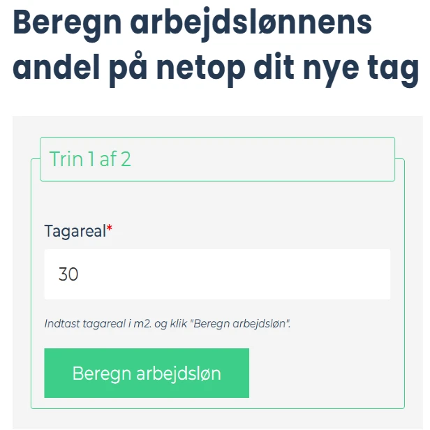 Beregn arbejdslønnens andel på et nyt tag