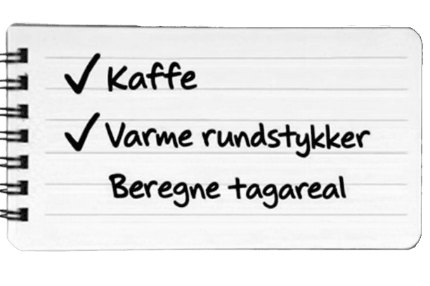 To-do-list Beregn dit tagareal online