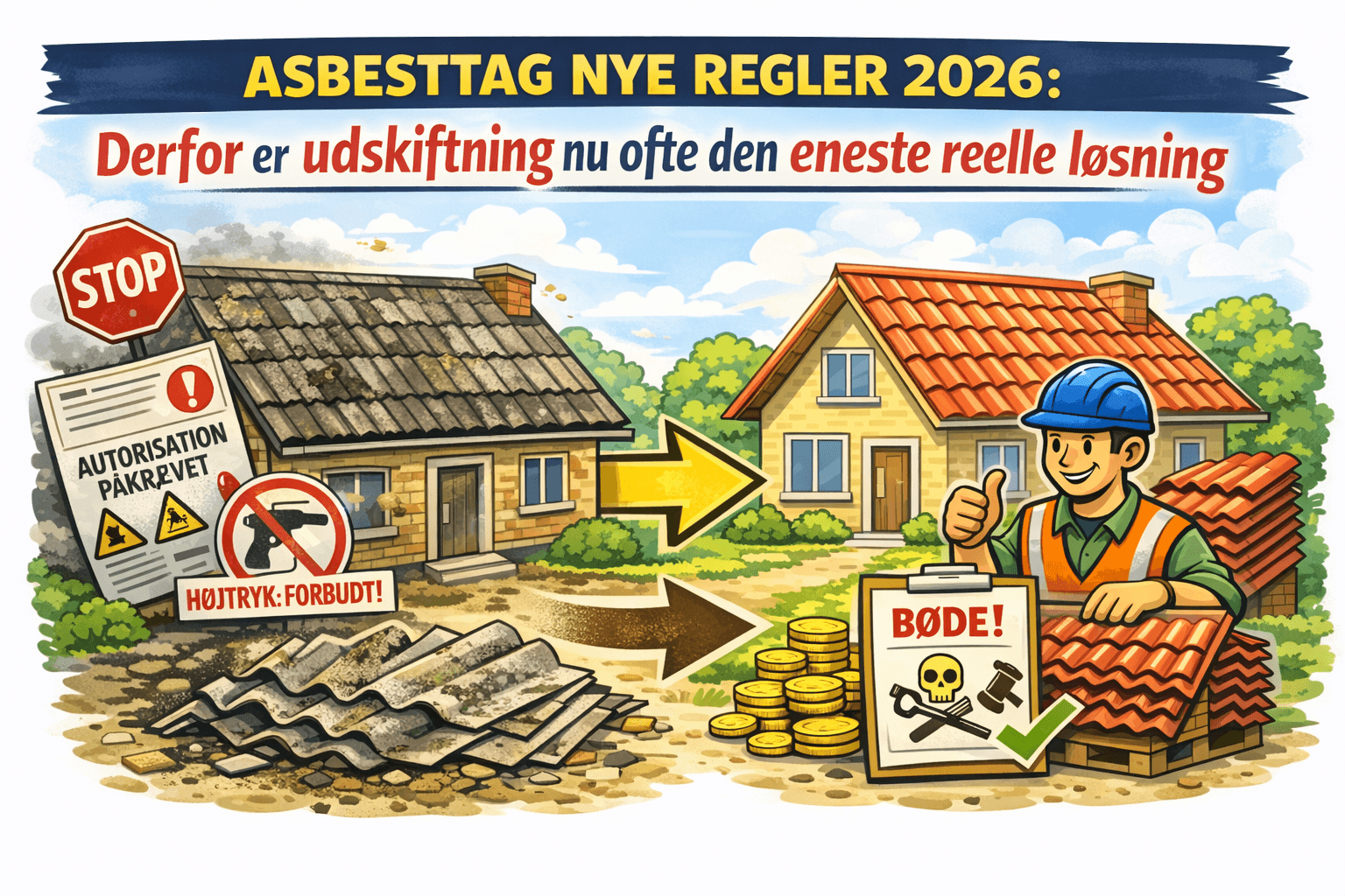 Asbesttag nye regler 2026 Derfor er udskiftning nu ofte den eneste reelle løsning