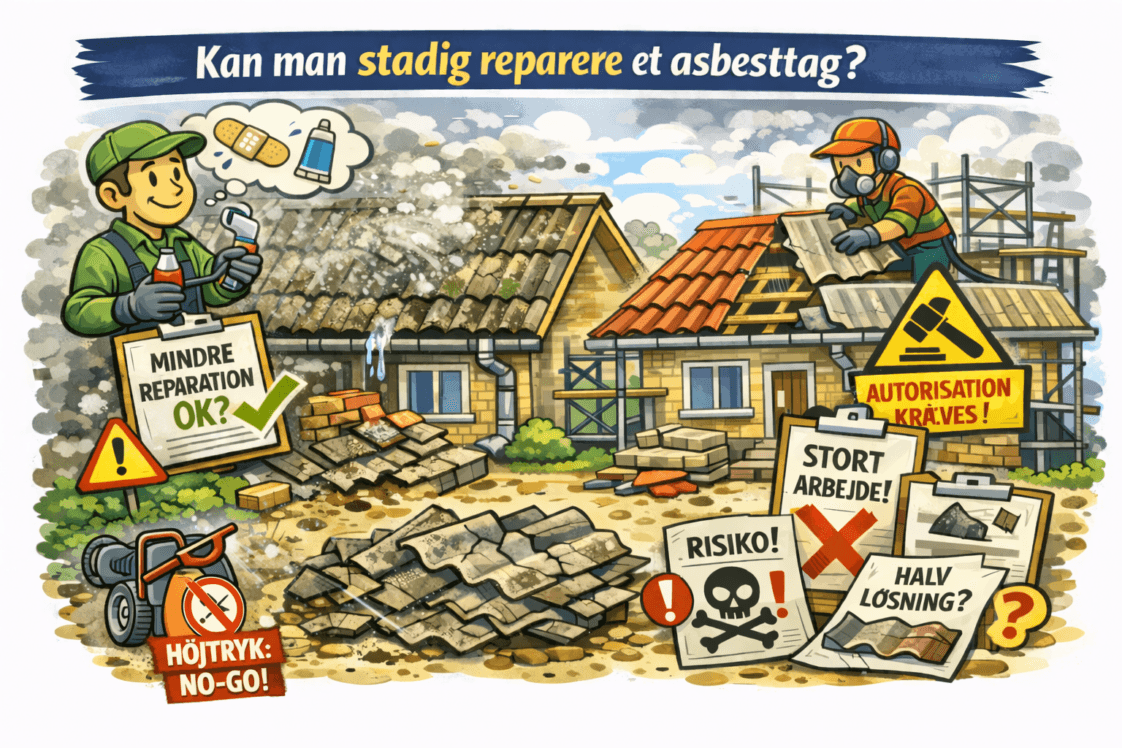 Kan man stadig reparere et asbesttag